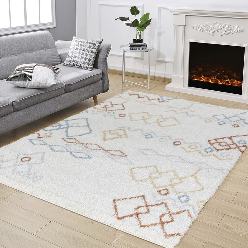 Loft Shag - 7'10" X 9'10" Shaggy Area Rug, Polypropylene - Ivory - R&R Furniture Gallery (Fountain Valley, CA)