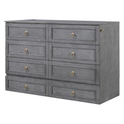 DreamHaus Murphy cabinet bed with large drawers, stylish design, and sleek wood finish, showcasing its modern, space-saving furniture style.