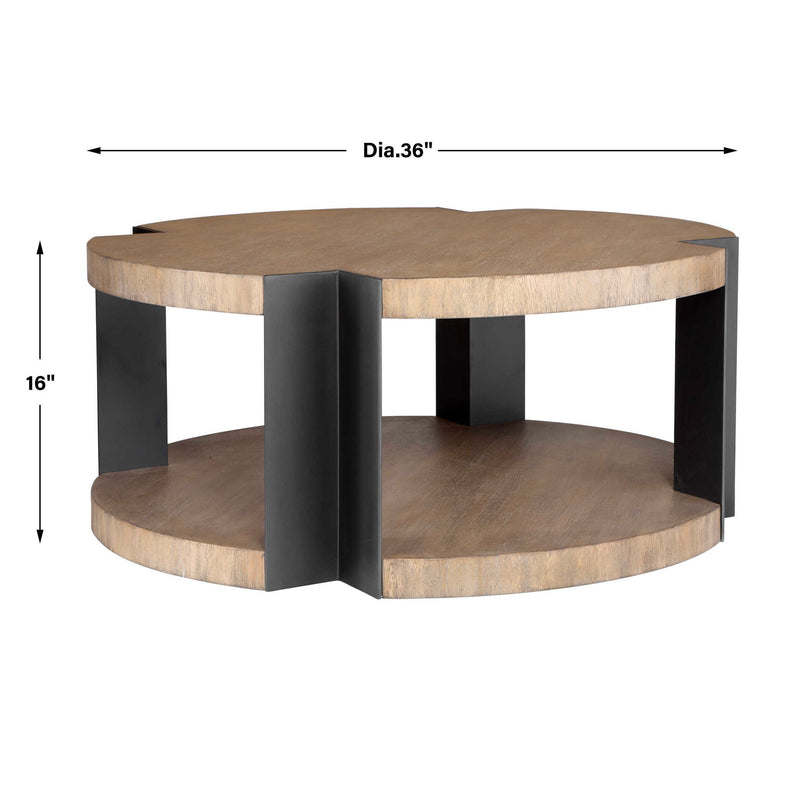 Loana - Industrial Coffee Table - Light Brown