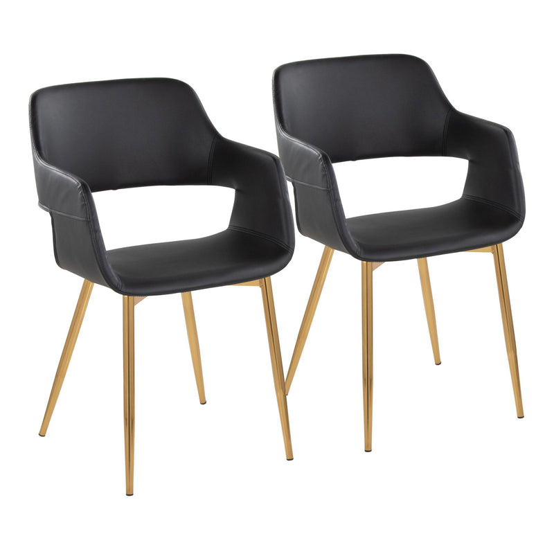 Set of two Lumi Source Margarite contemporary dining chairs with sleek design and versatile style, shown in a modern dining room.