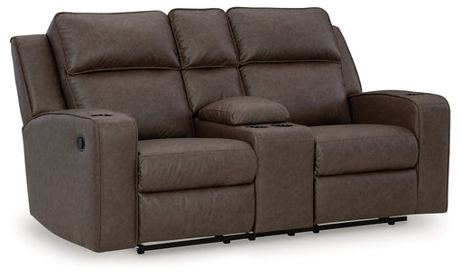 Lavenhorne - Dbl Rec Loveseat W/Console - Granite - R&R Furniture Gallery (Fountain Valley, CA)