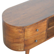 Solid Wood Rounded Entertainment Unit - R&R Furniture Gallery (Fountain Valley, CA)