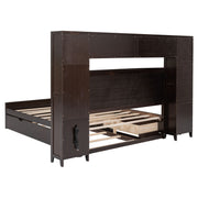 DreamHaus cabinet bed with integrated shelf, sockets, and twin long trundle, showcasing a multifunctional bedroom furniture piece.
