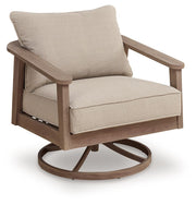 Harmony Headlands - Swivel Lounge With Cushion - Natural / Gray - R&R Furniture Gallery (Fountain Valley, CA)