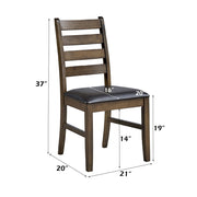 Damica - Side Chair (Set of 2) - Brown Synthetic Leather & Walnut - R&R Furniture Gallery (Fountain Valley, CA)
