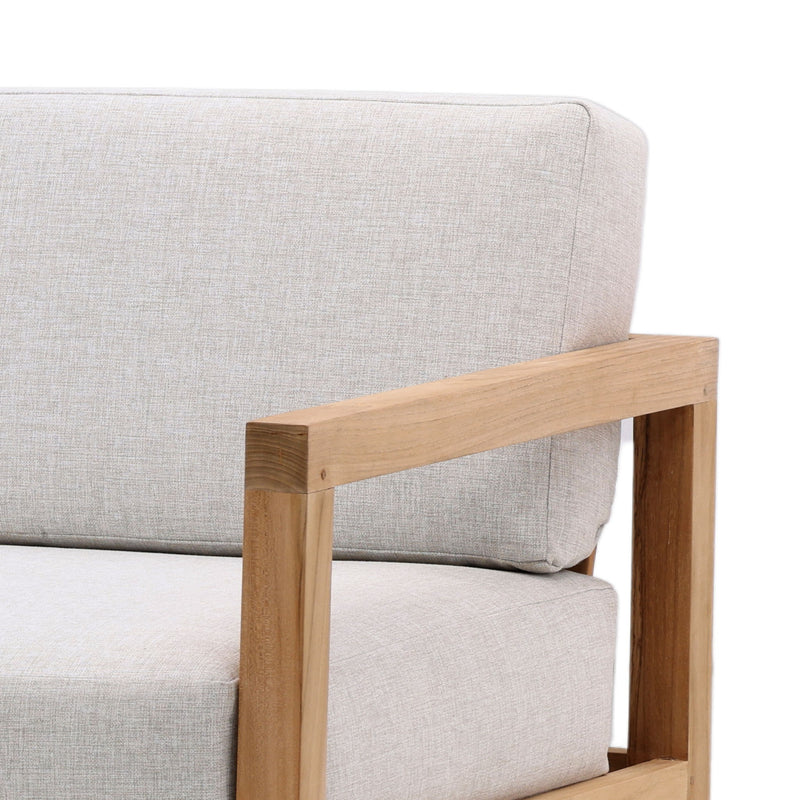 Boe - Outdoor Sofa - Light Gray And Natural Teak