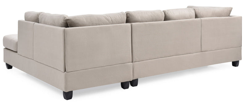 Comfortable Malone stationary sectional sofa by Glory Furniture with plush cushions and modern design for cozy living rooms.