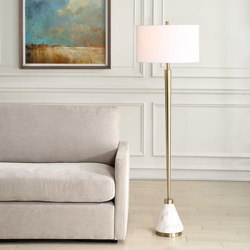 Curran - Tapered Metal Floor Lamp - White