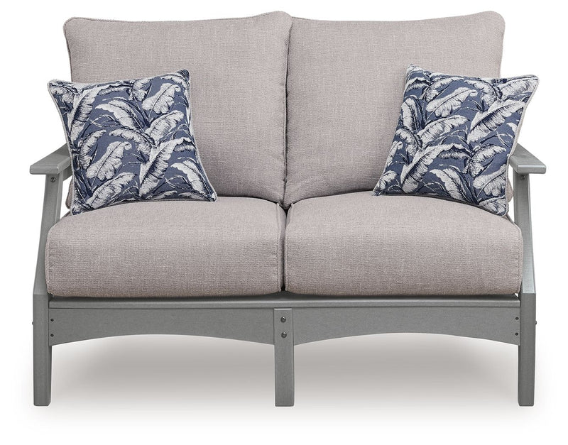Cove Beach - Loveseat With Cushion - Gray - R&R Furniture Gallery (Fountain Valley, CA)