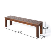 Acacia Wood Outdoor Bench With Beautiful Slat Paneling - Dark Brown - R&R Furniture Gallery (Fountain Valley, CA)