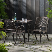 Luminea - Outdoor Aluminum Dining Chair With Scroll Design, Lattice Pattern And Cabriole Legs - Bronze - R&R Furniture Gallery (Fountain Valley, CA)