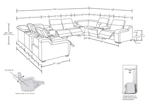 1116 - 12-Piece U-Shaped Sectional Sofa In With 4 Power Recliners & Power Headrests