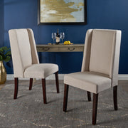 Modern Wingback Dining Chair (Set of 2) With Upholstered - Ivory - R&R Furniture Gallery (Fountain Valley, CA)