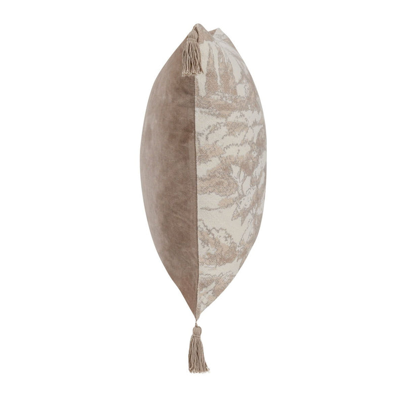 Natural stonework-patterned 22x22-inch accent pillow by Classic Home featuring textured fabric in neutral tones.
