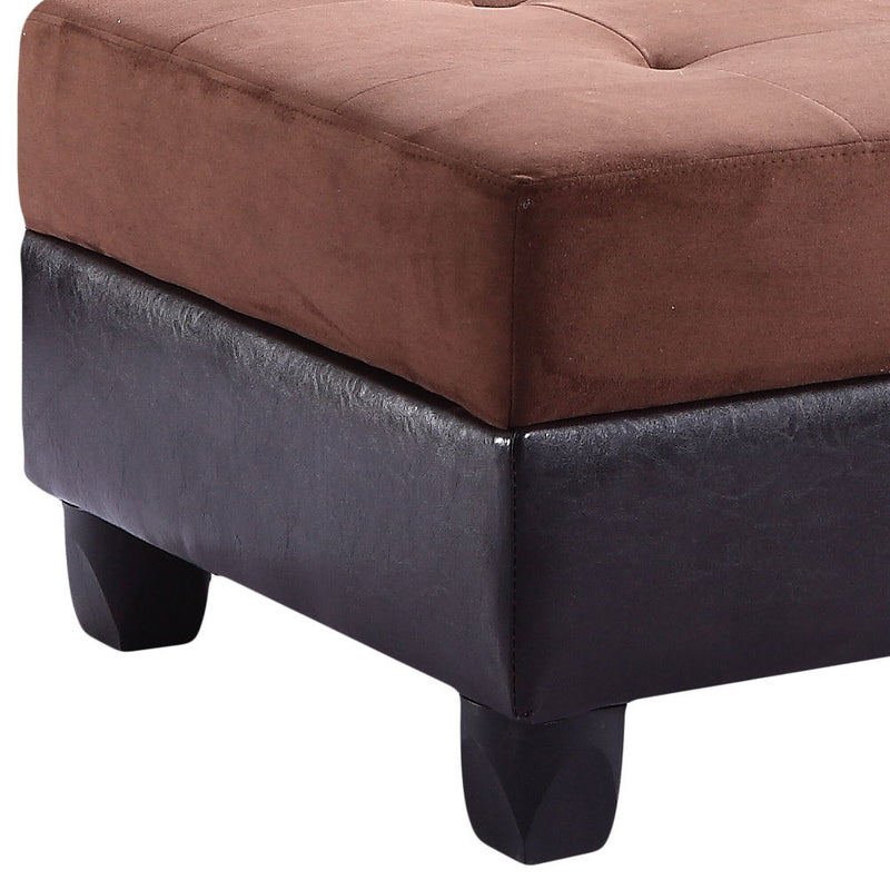 Contemporary upholstered Ottoman by Glory Furniture, stylish storage ottoman with soft fabric and modern design.