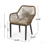 Conversation Set With Tempered Glass Table Top - Light Brown - R&R Furniture Gallery (Fountain Valley, CA)