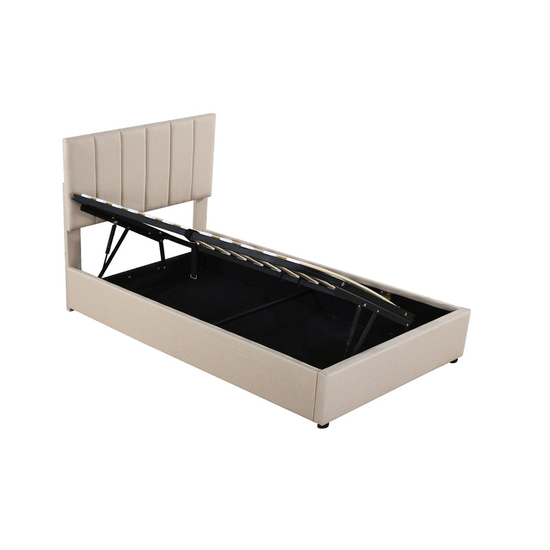 Upholstered Platform Bed With A Hydraulic Storage System - R&R Furniture Gallery (Fountain Valley, CA)