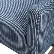 Blue Galiot Wingback Accent Chair by Uttermost with tufted upholstery and wooden legs, stylish and comfortable for living spaces.