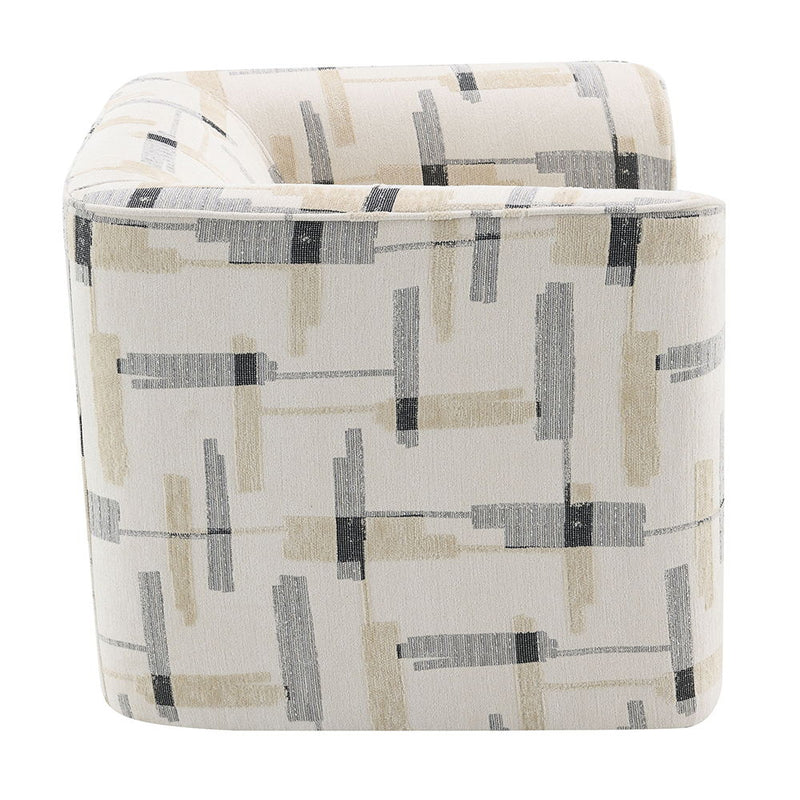Darya - Chair With Swivel - Beige Pattern Fabric - R&R Furniture Gallery (Fountain Valley, CA)