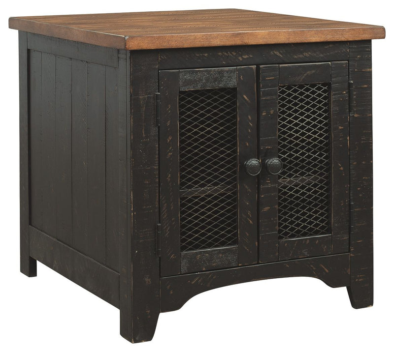 Valebeck - Rectangular End Table - Black / Brown - R&R Furniture Gallery (Fountain Valley, CA)