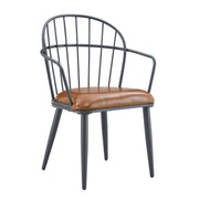 Industrial Inspired Upholstered Dining Chair Set With Metal Legs (Set of 2) - Brown - R&R Furniture Gallery (Fountain Valley, CA)