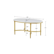 Bordeaux - Coffee Table - White / Gold - R&R Furniture Gallery (Fountain Valley, CA)