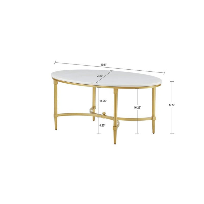 Bordeaux - Coffee Table - White / Gold - R&R Furniture Gallery (Fountain Valley, CA)