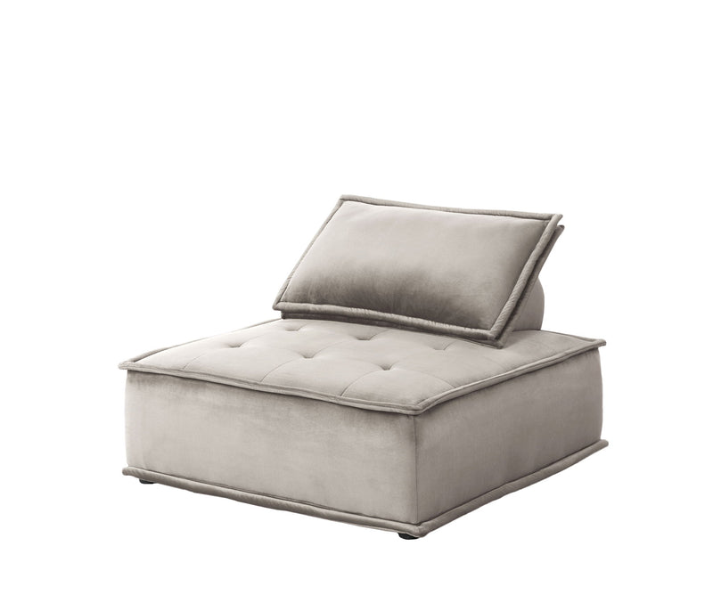 Lilola Home Anna soft modular sofa with plush cushions and neutral fabric, designed for comfortable stationary seating.