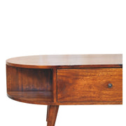 Oval Coffee Table With 1 Drawer - Chestnut - R&R Furniture Gallery (Fountain Valley, CA)
