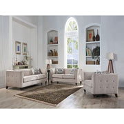 Cyndi - Chair With Pillow - Tan Velvet - R&R Furniture Gallery (Fountain Valley, CA)