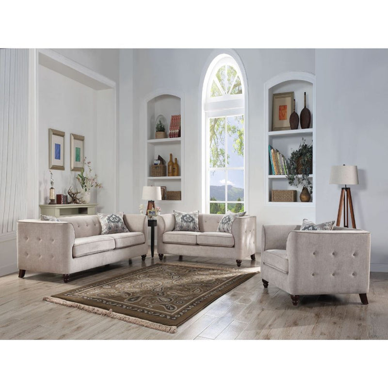 Cyndi - Chair With Pillow - Tan Velvet - R&R Furniture Gallery (Fountain Valley, CA)