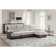Kia - Sectional With Power And USB - Beige / Brown - R&R Furniture Gallery (Fountain Valley, CA)