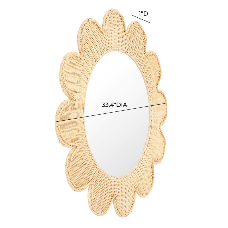 Coralie - Rattan Round Mirror - R&R Furniture Gallery (Fountain Valley, CA)