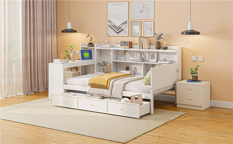 Daybed With 3 Drawers USB Ports And Desk - R&R Furniture Gallery (Fountain Valley, CA)