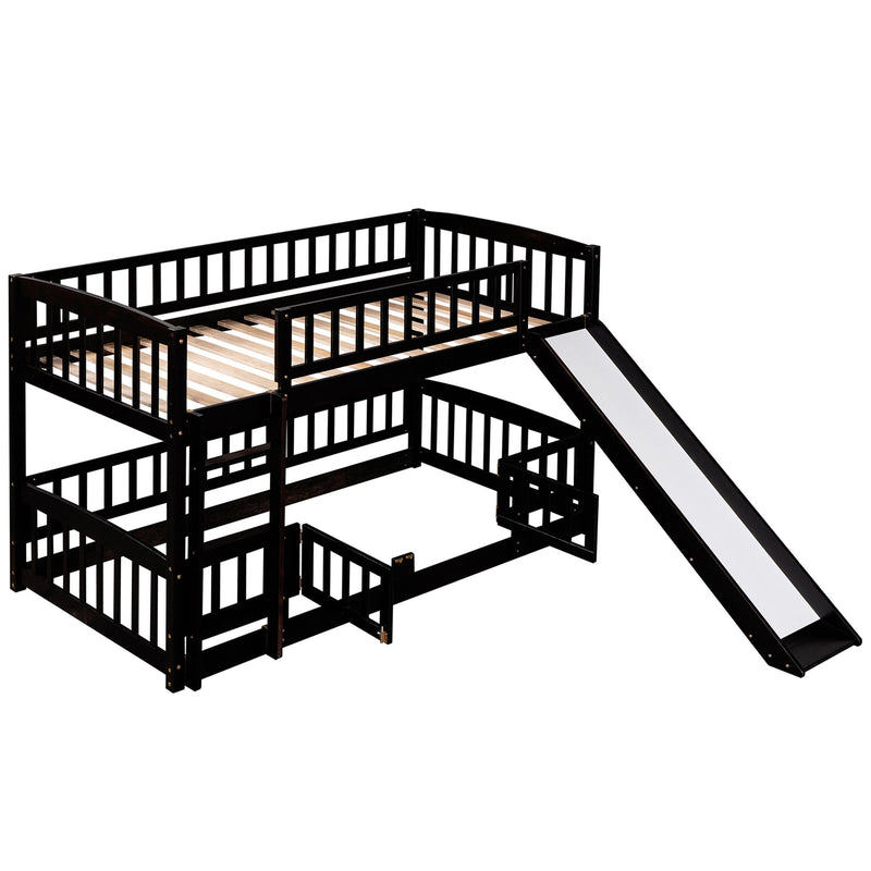 Low Bunk Bed With Slide, Fence And Ladder - R&R Furniture Gallery (Fountain Valley, CA)