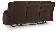 Free Wake - Reclining Power Sofa With Drop Down Table - Chocolate - R&R Furniture Gallery (Fountain Valley, CA)