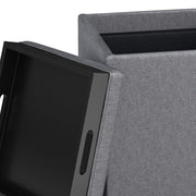 Rockwood - Upholstered Cube Storage Ottoman With Tray - R&R Furniture Gallery (Fountain Valley, CA)