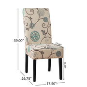 Contemporary Dining Chair Set With Rubberwood Legs - White / Blue - R&R Furniture Gallery (Fountain Valley, CA)