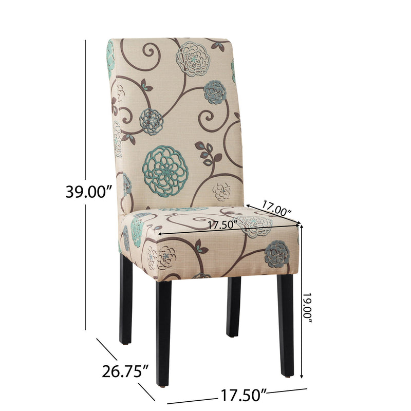 Contemporary Dining Chair Set With Rubberwood Legs - White / Blue - R&R Furniture Gallery (Fountain Valley, CA)