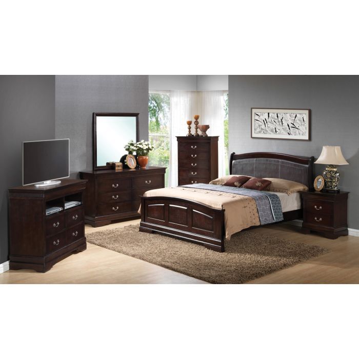 Panel Sleigh Bed Elegantly Crafted - R&R Furniture Gallery (Fountain Valley, CA)