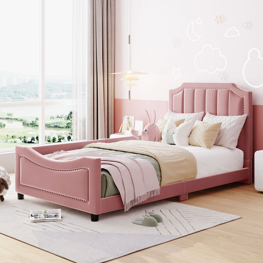 Upholstered Daybed With Classic Stripe Shaped Headboard - R&R Furniture Gallery (Fountain Valley, CA)