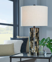 Ellford - Poly Table Lamp - Black / Brown / Cream - R&R Furniture Gallery (Fountain Valley, CA)