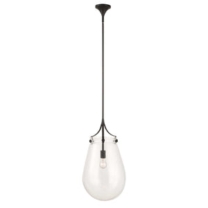 Dewdrop - 1 Light Glass Shade Pendant - Black