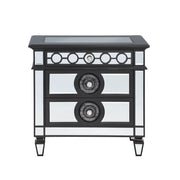 Varian II - Nightstand - Mirrored, Black & Sliver - R&R Furniture Gallery (Fountain Valley, CA)
