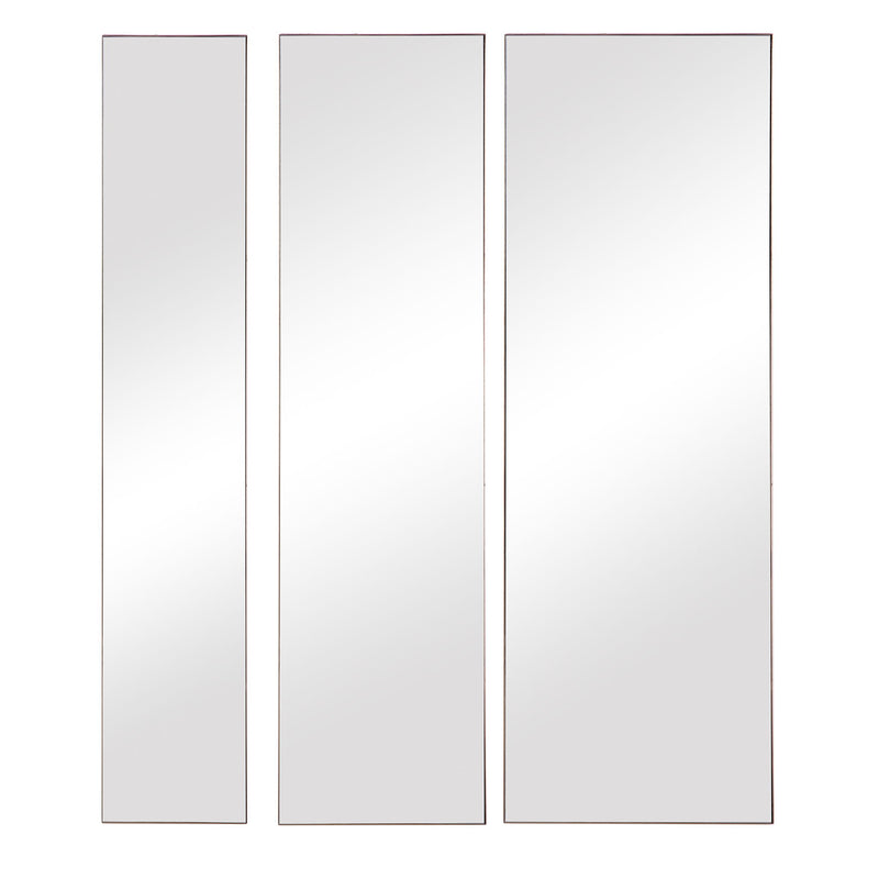 Set of three gold Uttermost wall mirrors from the Rowling collection, featuring sleek, modern designs suitable for contemporary decor.