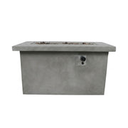 Gray propane and natural gas outdoor fire pit table by LSI Patio Furniture with a modern design and flame display.