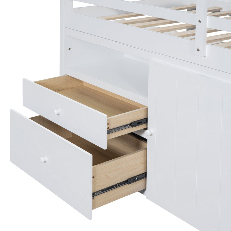 Loft Bed With 4 Drawers, Underneath Cabinet And Shelves - R&R Furniture Gallery (Fountain Valley, CA)