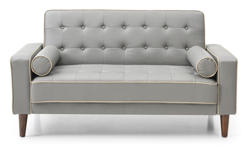 Contemporary Glory Furniture futon loveseat for two with sleek design and cushioned seats, ideal for small living spaces.