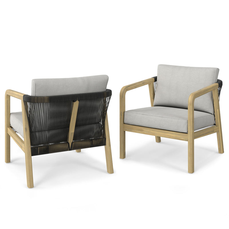 Palmetto - Outdoor Conversation Chair (Set of 2) - Stone Gray - R&R Furniture Gallery (Fountain Valley, CA)