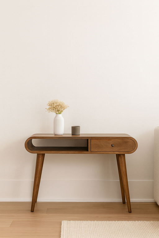 Writing Desk, Curved - Chestnut - R&R Furniture Gallery (Fountain Valley, CA)